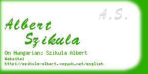 albert szikula business card